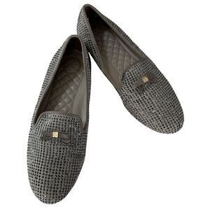Tory Burch Lt Brown Loafers with Hundreds of Dark Rhinestones  9.5￼